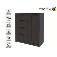 Тумба Тренд КТ-Т90 (Антрацит ЛДСП/ Дуб английский ЛМДФ) Ш900 В1020 Г451